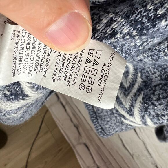 Lucky Brand Women's M Blue Aztec Boho Open Front Cardigan Sweater - Picture 6 of 7